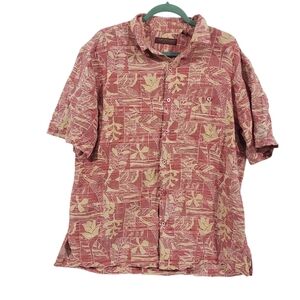 TORI RICHARD Honolulu Mens Coral Short Sleeve Button Up Shirt Size XL Hawaiian